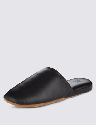 Leather Mule Slippers